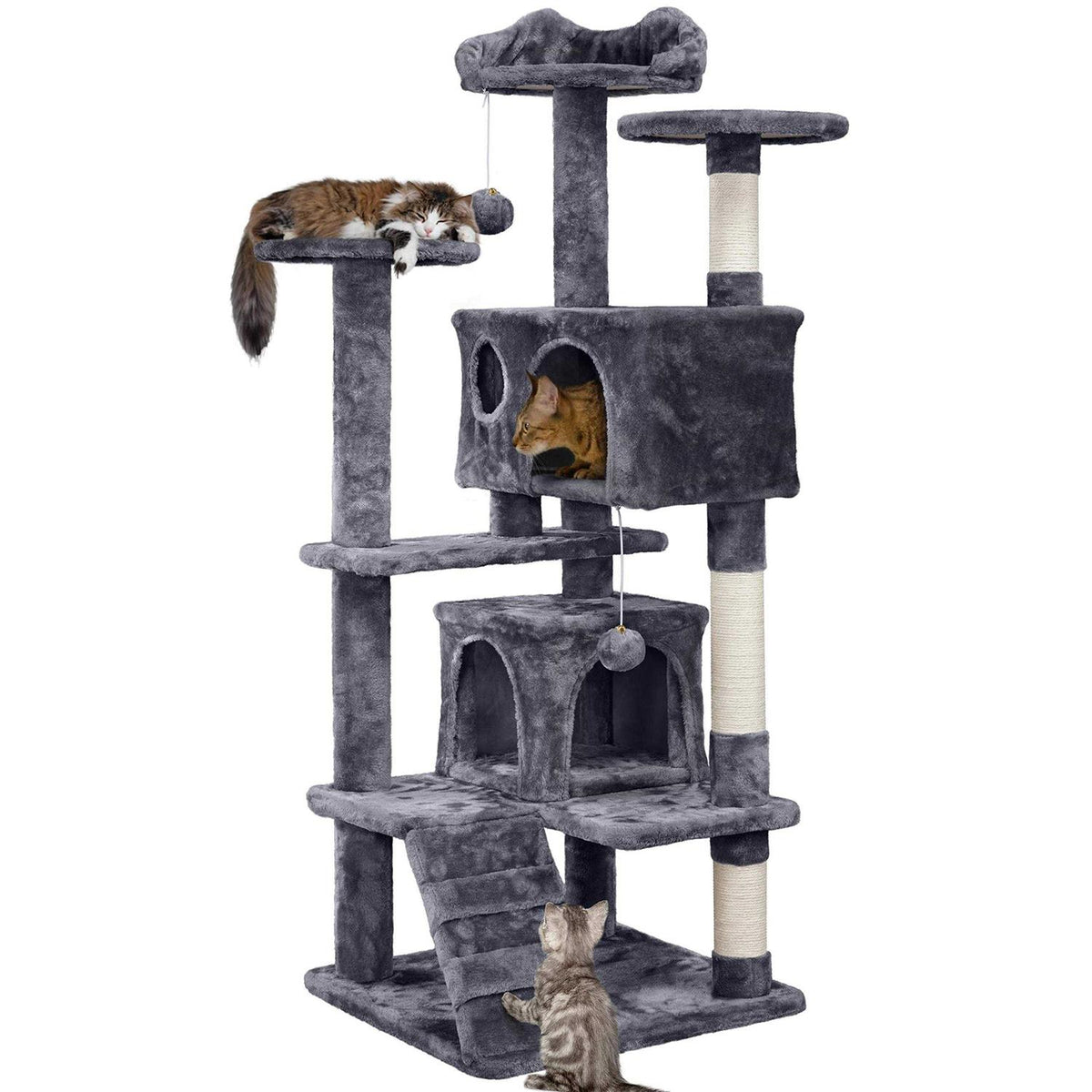 54in Cat Tree Tower Condo Furniture Scratch Post H36791