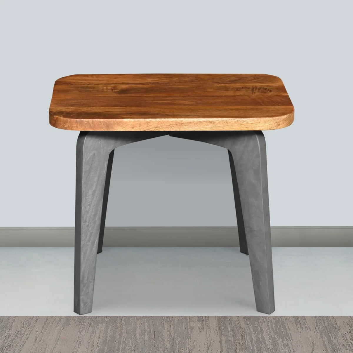 20 Inch Solid Natural Brown Mango Wood Rectangular End Table T1475