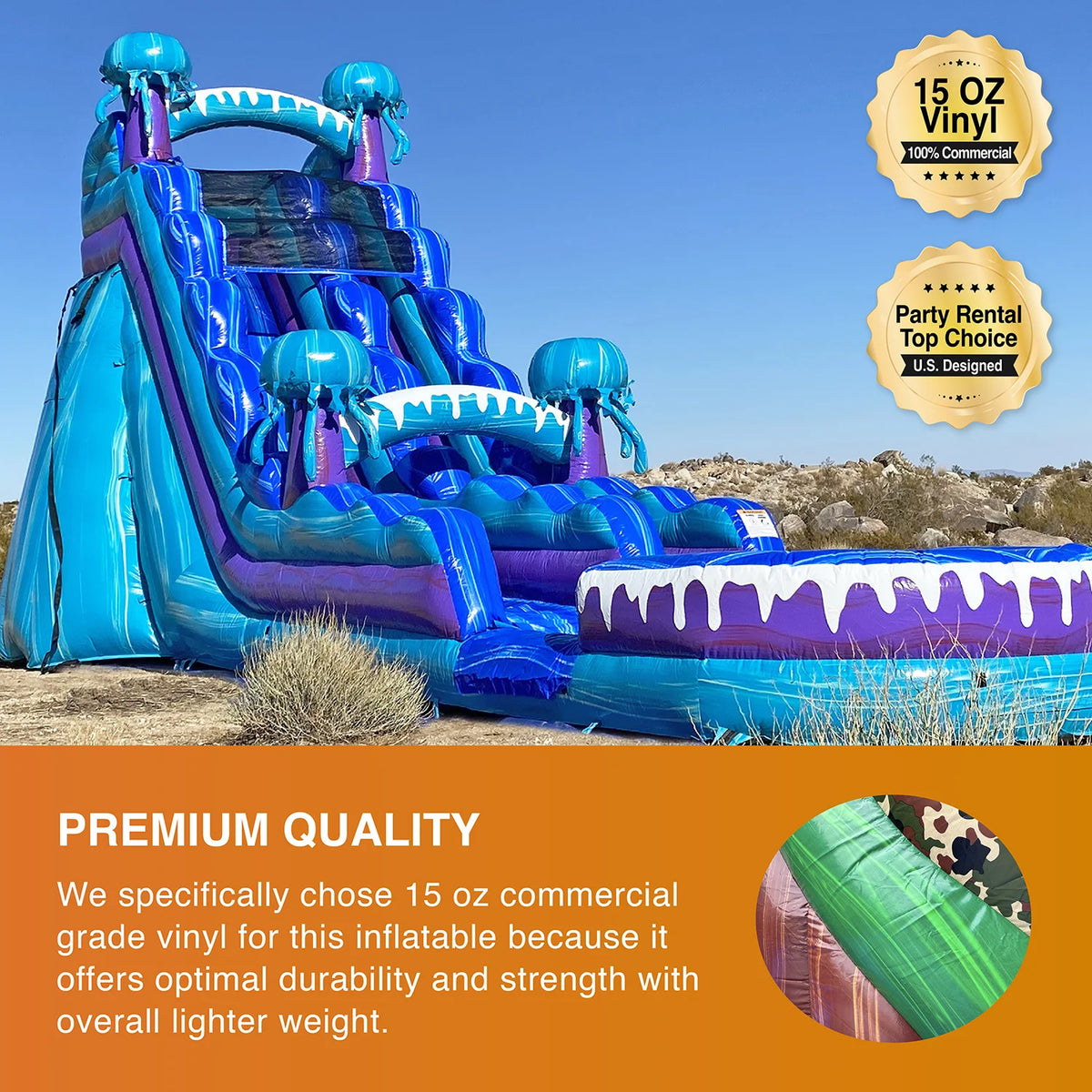Commercial Grade Inflatable Water Slide with Splash Pool C520