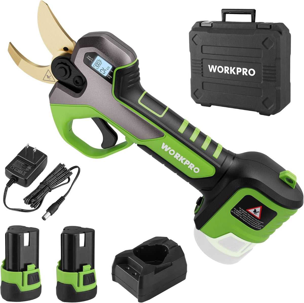 12V Electric Pruning Shears with 2 Pack Rechargeable Battery and Fast Charger A238