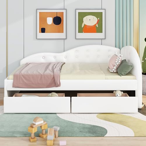 Gray Velvet Twin Size Daybed with Storage Drawers G36408