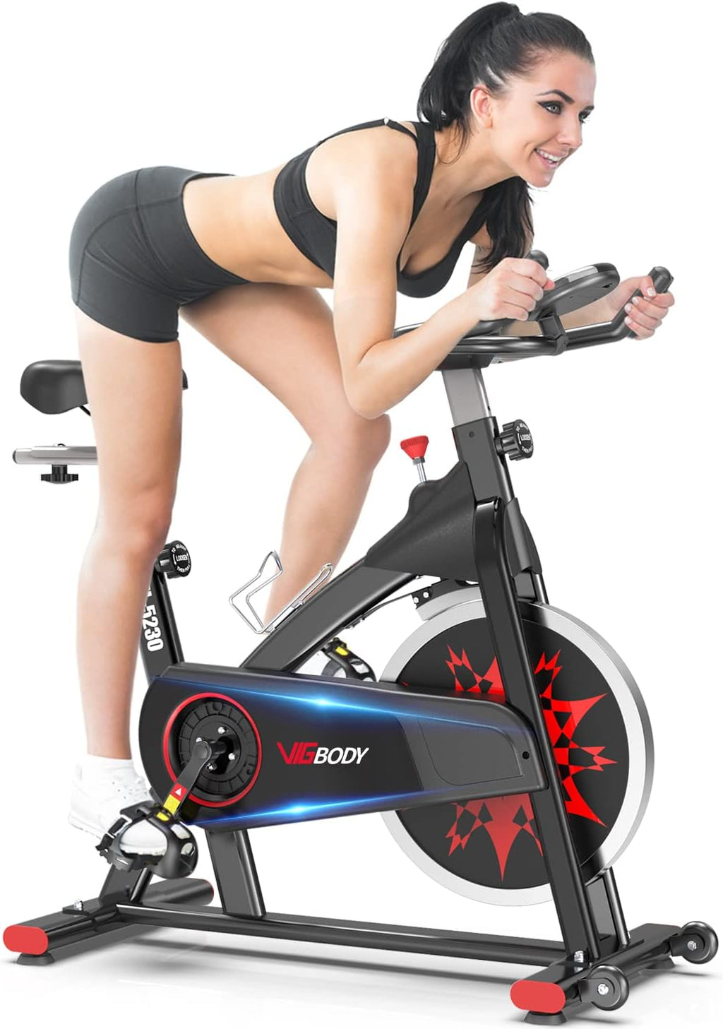 Exercise Bike Indoor Cycling Bike Adjustable Stationary Bicycle Upright Bike D258