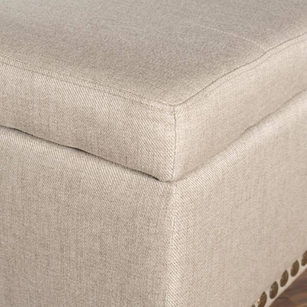 Beige Fabric Storage Ottoman M5953