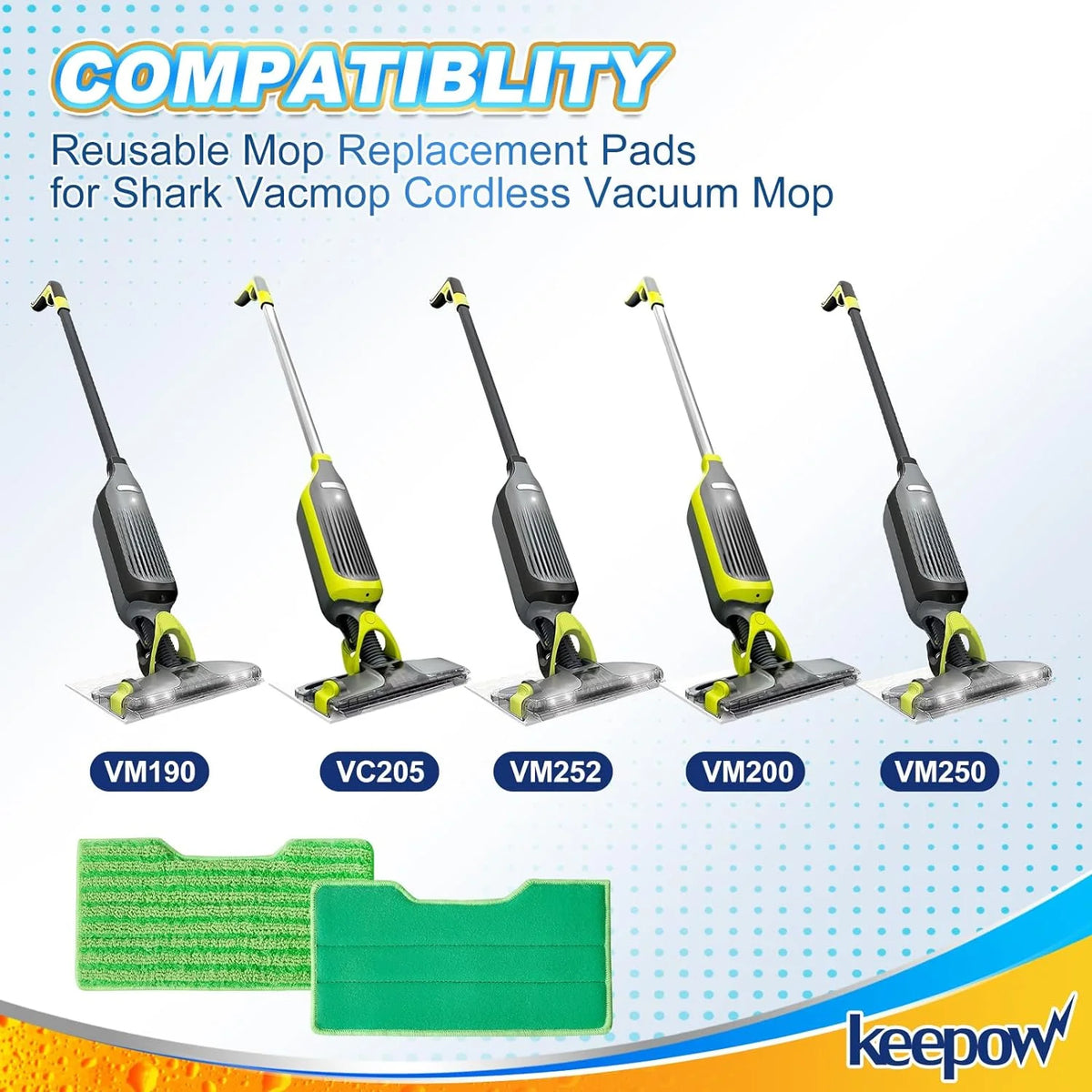 1+3+6 Pads Washable Vacuum Mop Pad Refills Q539063