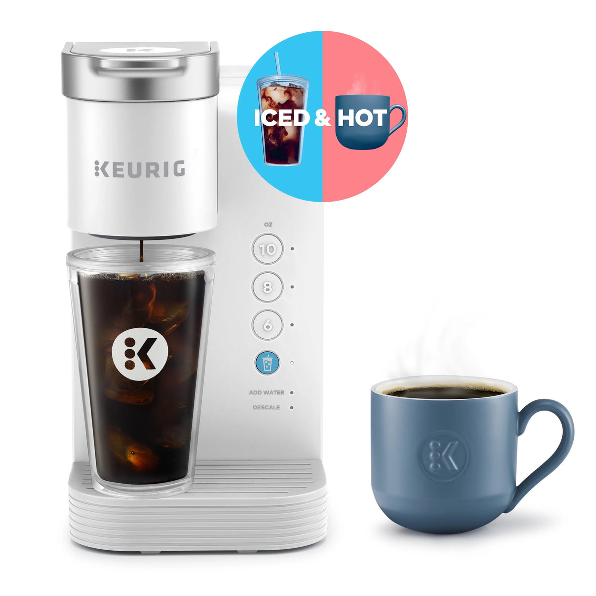 White Iced and Hot Single-Serve Coffee Maker O56255
