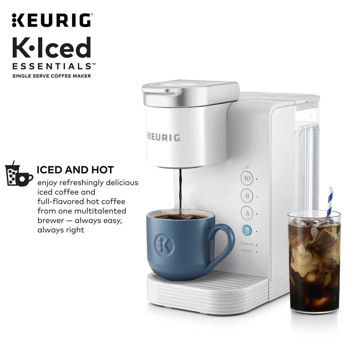 White Iced and Hot Single-Serve Coffee Maker O56255