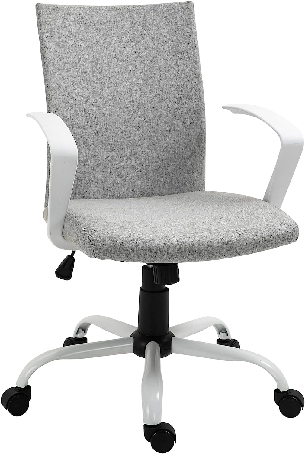 Light Grey White Office Chair with Adjustable Height N24120