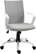 Light Grey White Office Chair with Adjustable Height N24120