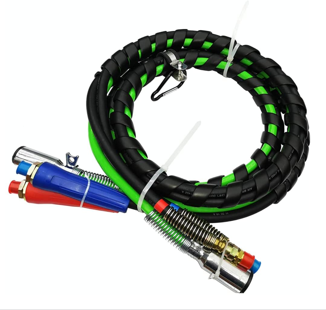 12 Ft 3-in-1 Air Power Line Hose Wrap Air Line Hose Assemblies for Semi Truck Tractor Trailer L3836