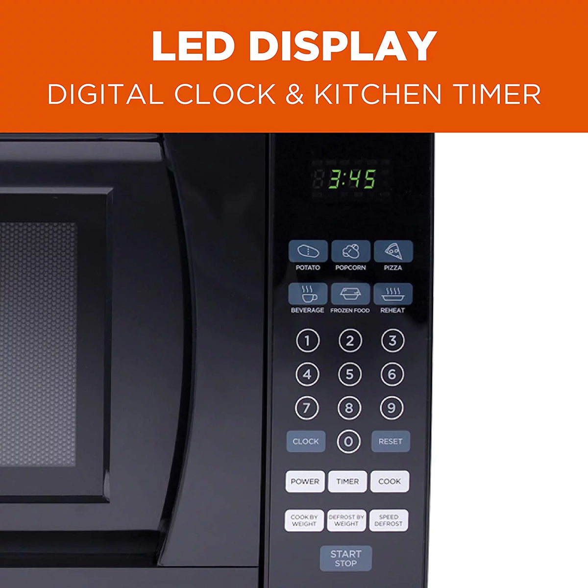 0.7 Cubic Feet Black Countertop Microwave L105358