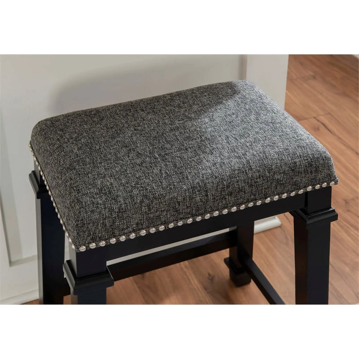 Black Wood Backless Counter Stool P392