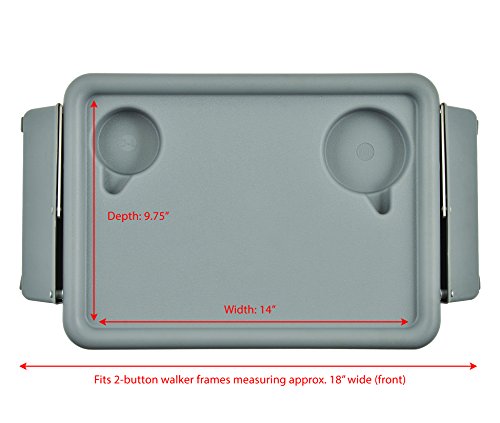Gray Walker Tray with Two Cup Holders T843