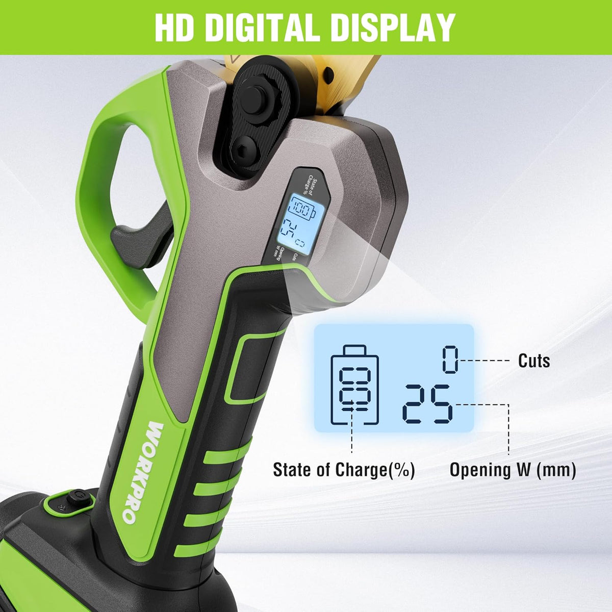 12V Electric Pruning Shears with 2 Pack Rechargeable Battery and Fast Charger A238