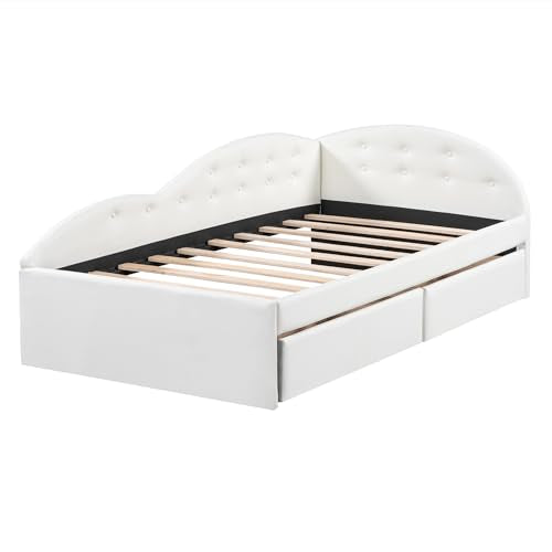Gray Velvet Twin Size Daybed with Storage Drawers G36408