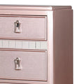Pink 5 Drawer Solid Wood Chest with Mirror X38410