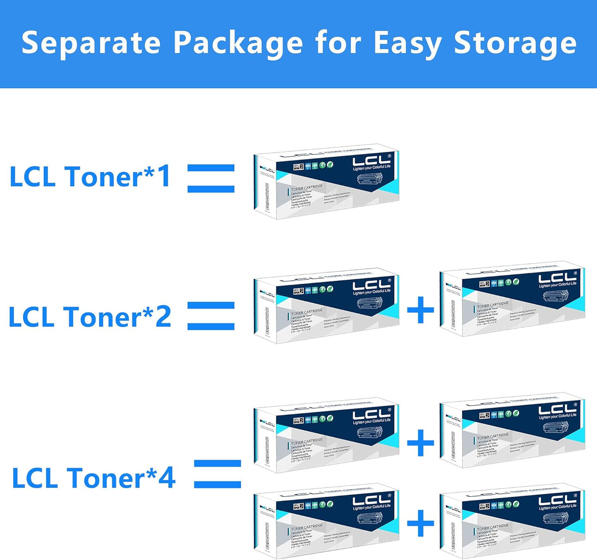 4-Pack Black Compatible Toner Cartridge N412