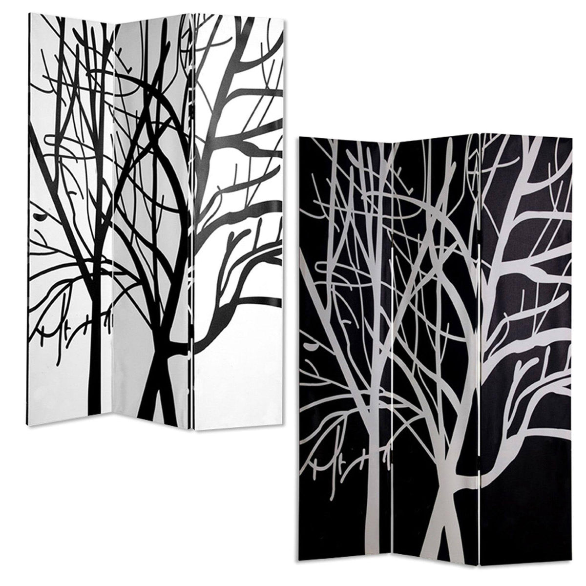 Multi Color Wood Canvas Screen V336541