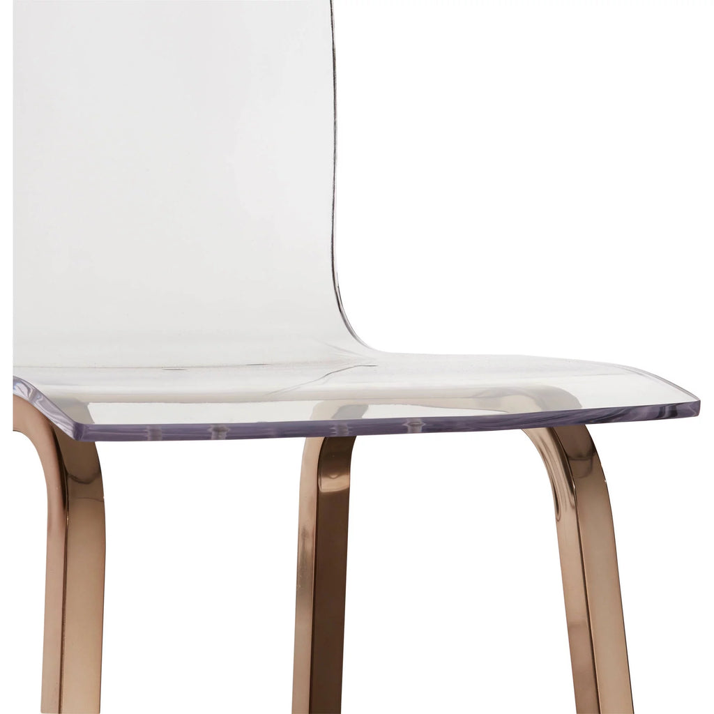 Acrylic and Champagne Gold Swivel Counter Height Stool Set of Two D857