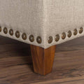 Beige Fabric Storage Ottoman M5953