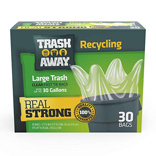 Clear Recycling Bags 30 Ct 30 Gallons Large Trash Bags C1578
