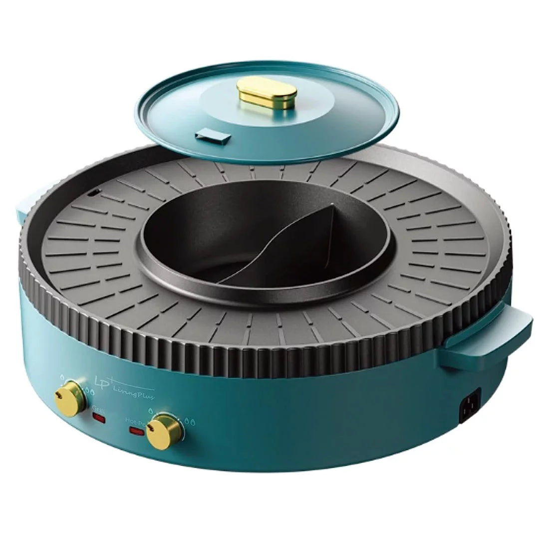 2 in 1 Non-Stick Electric Grill and Hot Pot C8204