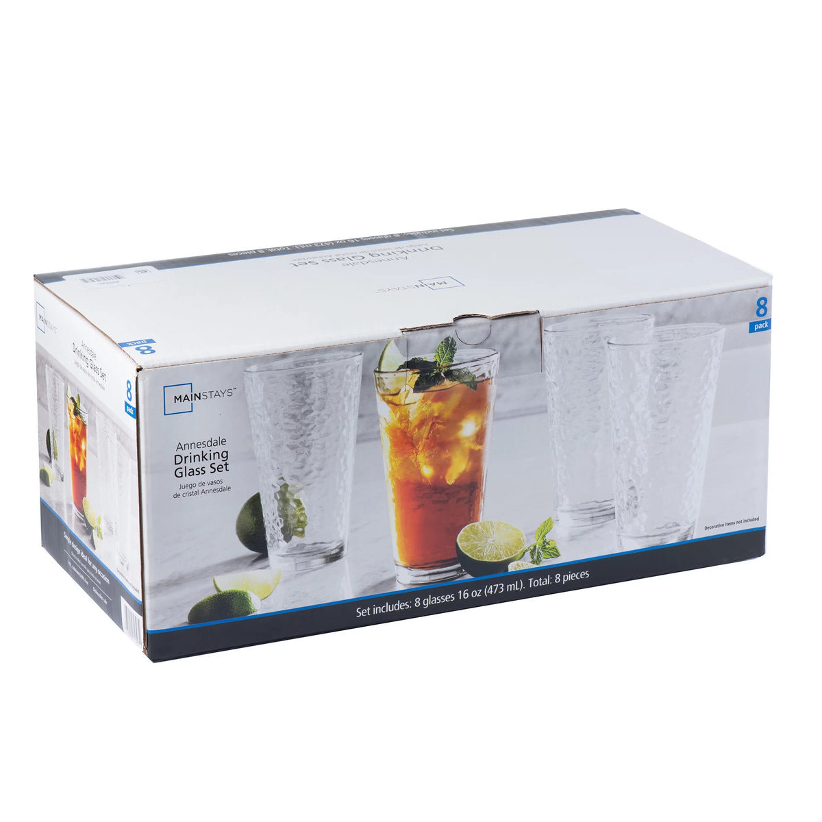 16 oz Set of 8 Drinking Glasses P85364