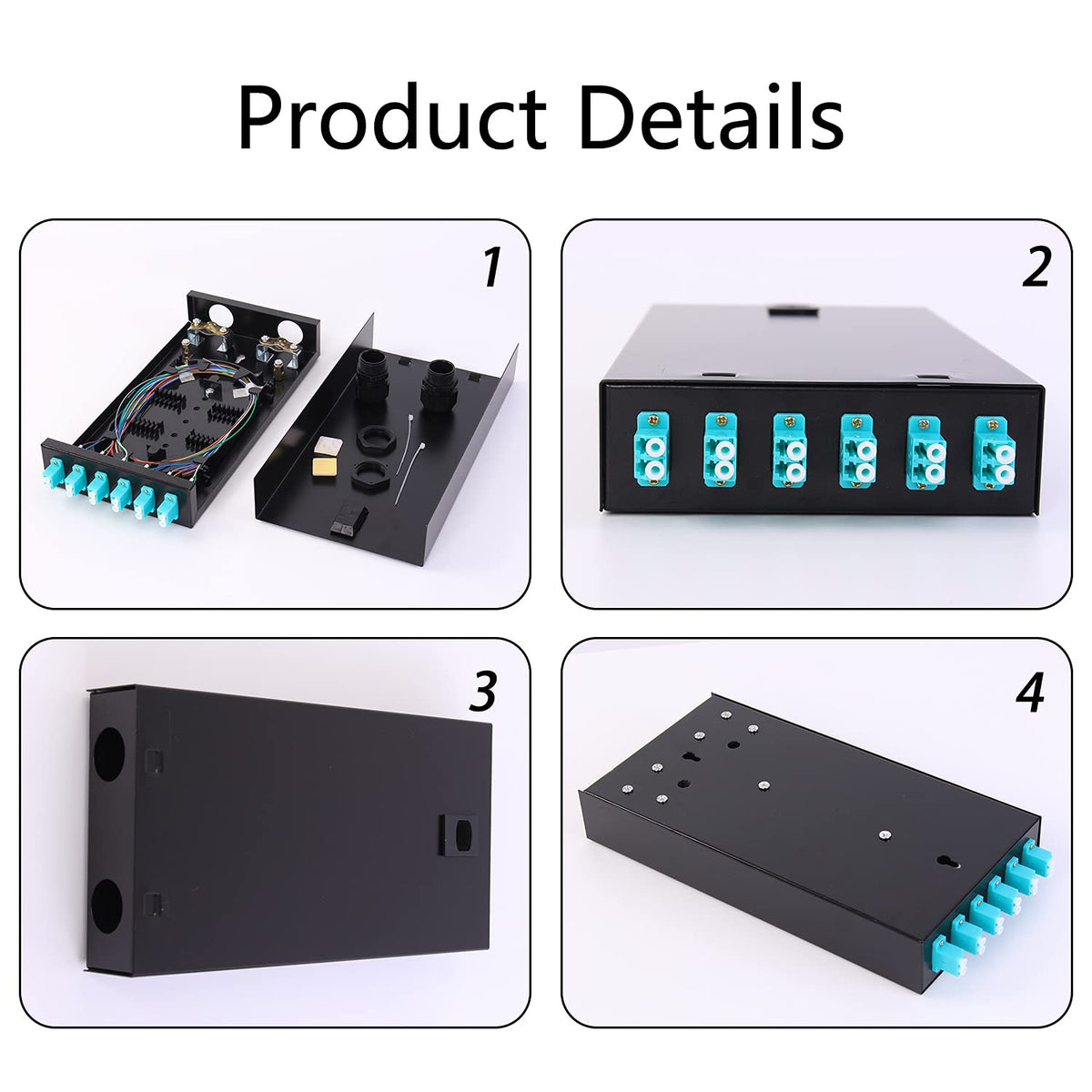 12 Port Wall Mount Fiber Enclosure with Spool OM3 Multimode LC-UPC Kit V85865
