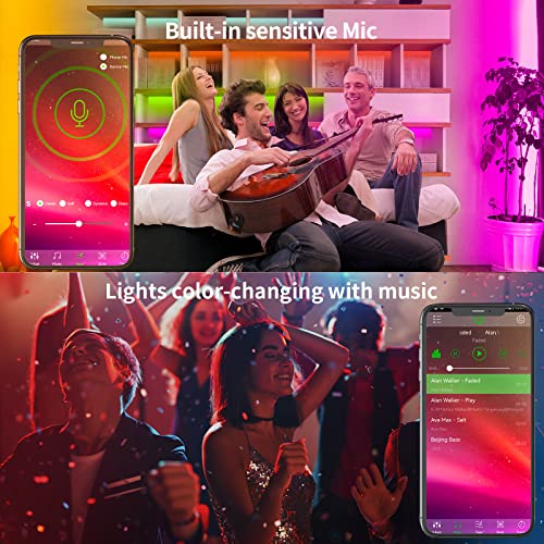 100ft RGB Music Sync Color Changing Led Strip Lights O3810