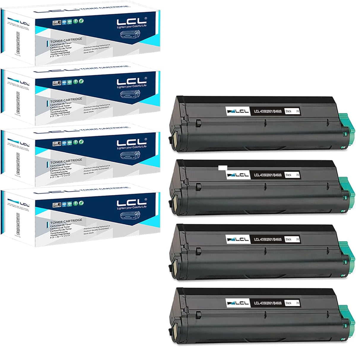 4-Pack Black Compatible Toner Cartridge N412