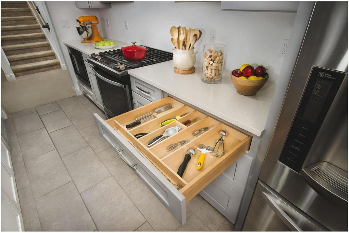 Natural Maple Wood Knife Block Drawer Insert Organizer B7610