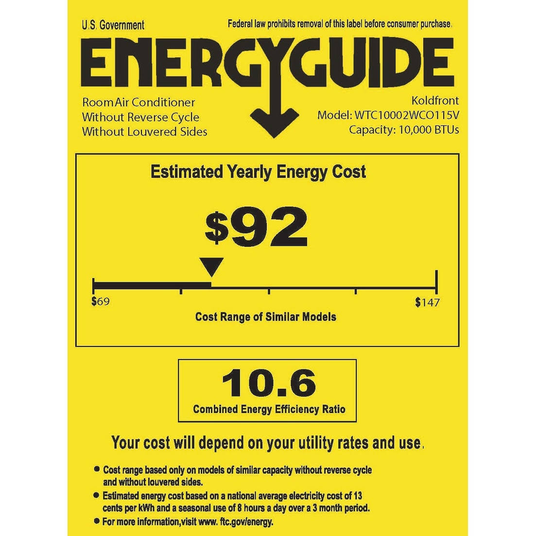 10,000 BTU 115 Volts Through-the-Wall Air Conditioner A912
