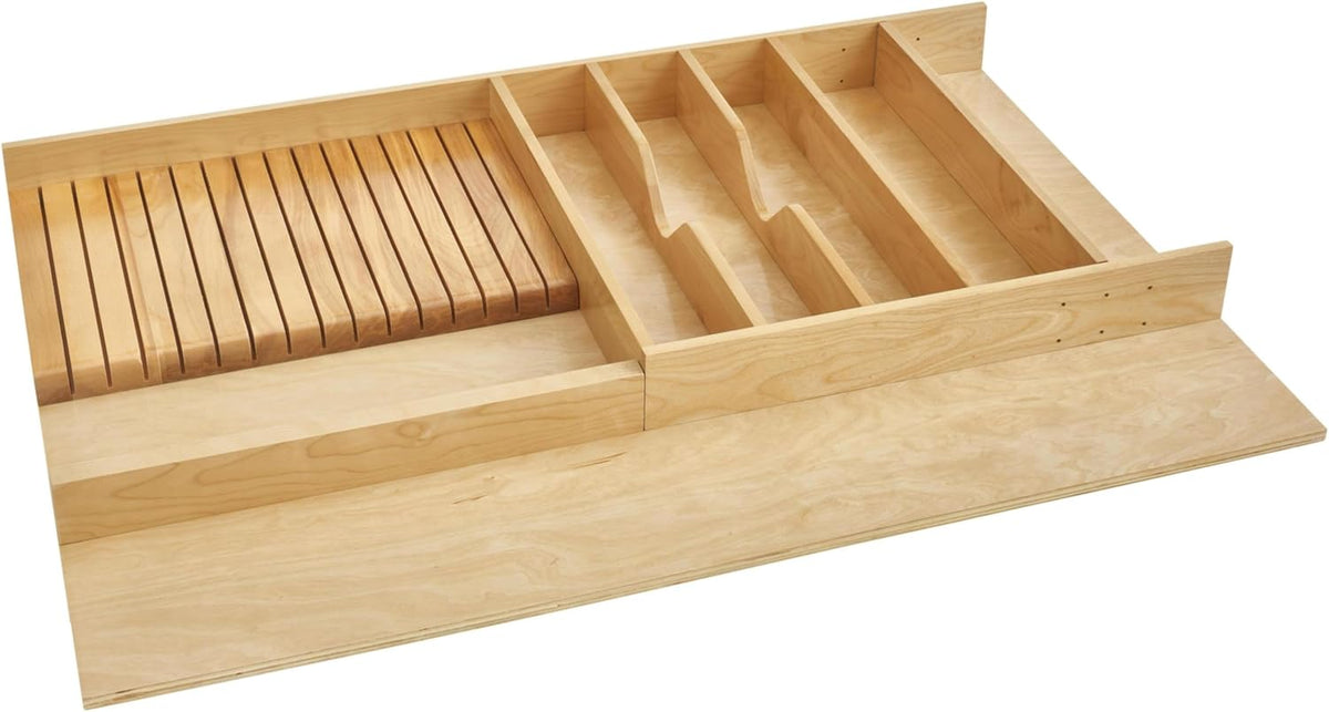 Natural Maple Wood Knife Block Drawer Insert Organizer B7610