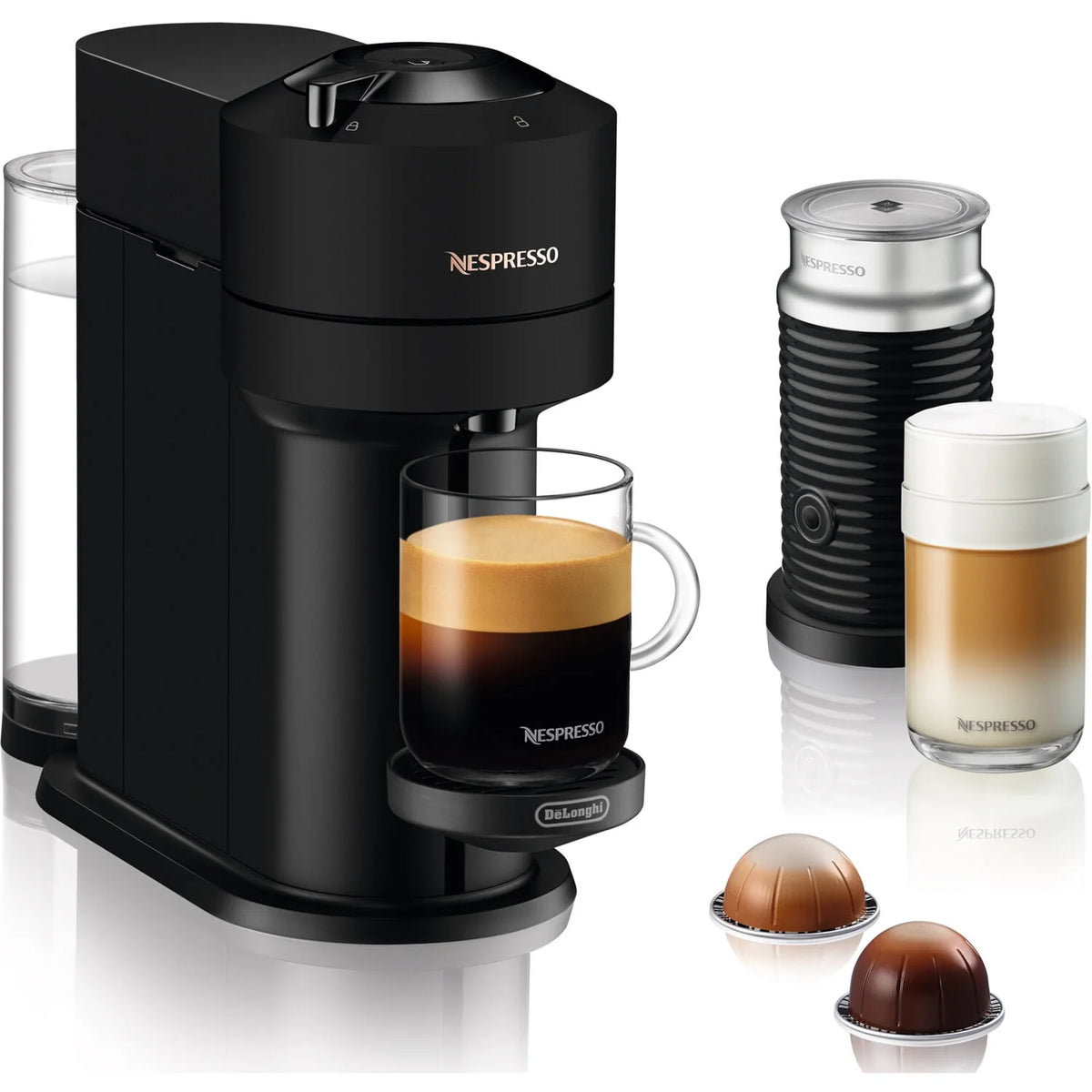 Black Coffee and Espresso Maker with Milk Frother L862