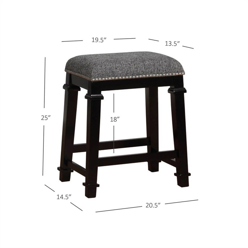 Black Wood Backless Counter Stool P392