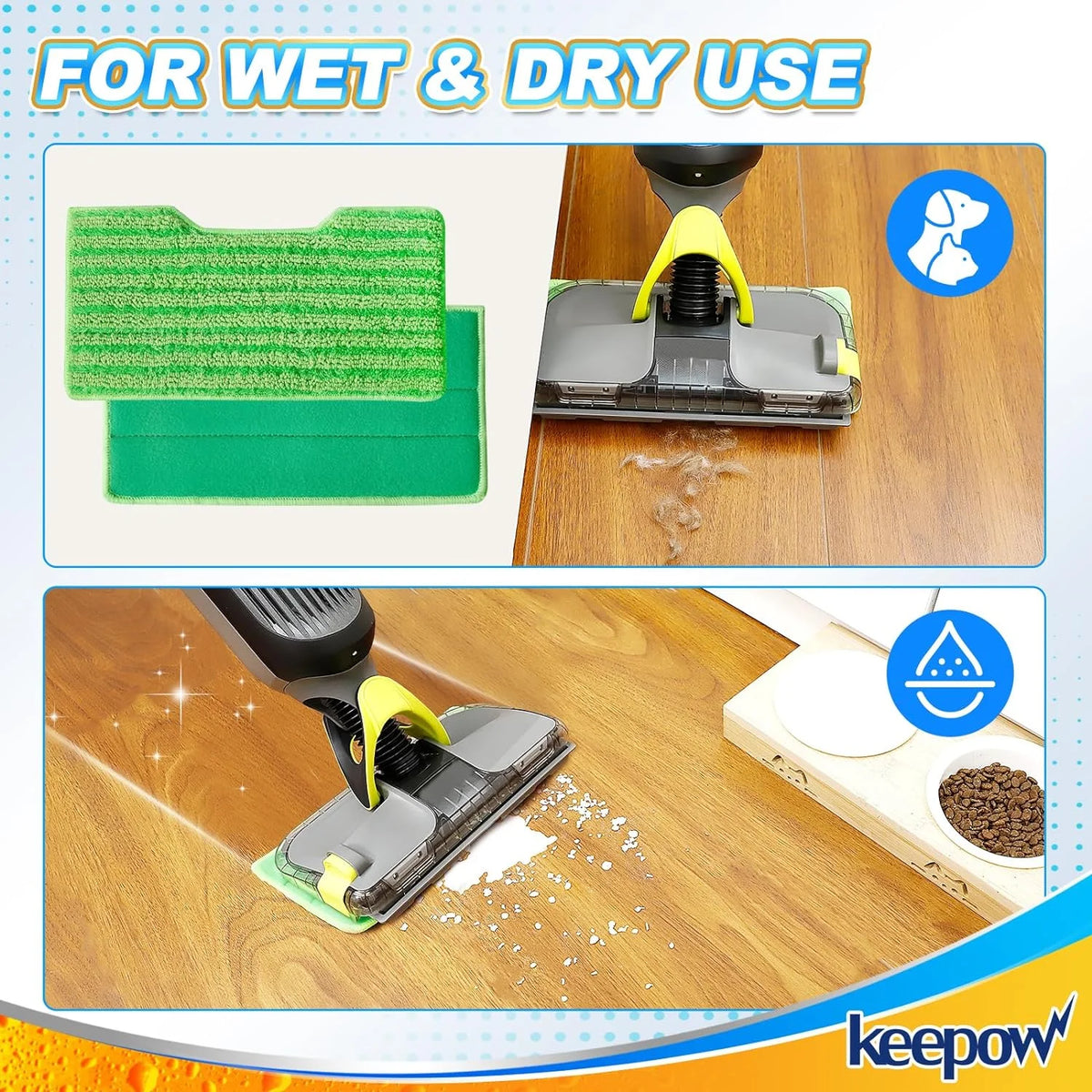 1+3+6 Pads Washable Vacuum Mop Pad Refills Q539063