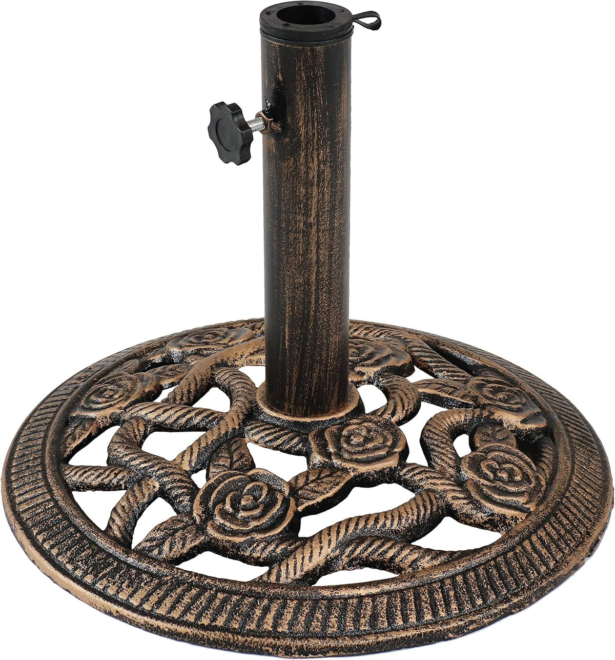 Black Cast Iron Patio Umbrella Base Stand Q287182