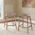Acrylic and Champagne Gold Swivel Counter Height Stool Set of Two D857