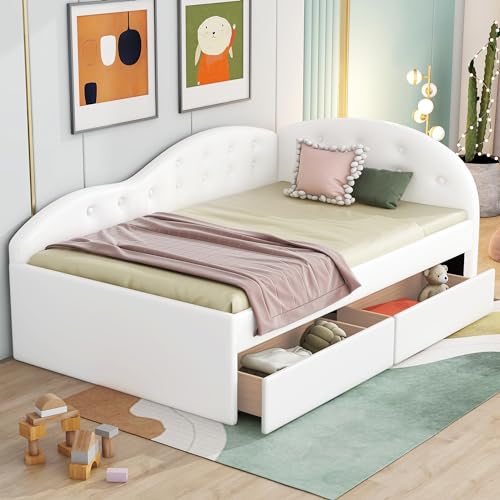 Gray Velvet Twin Size Daybed with Storage Drawers G36408