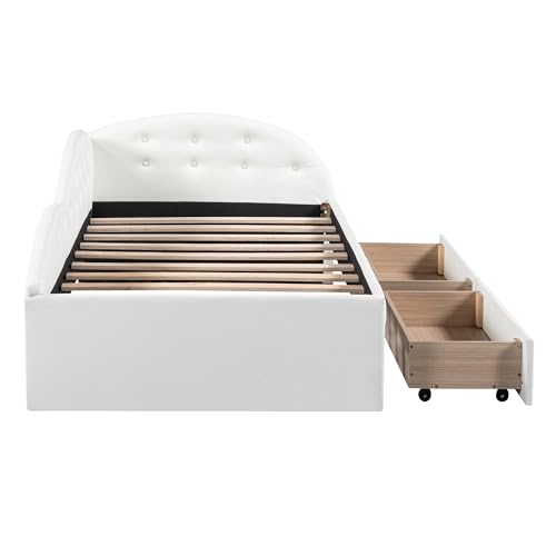 Gray Velvet Twin Size Daybed with Storage Drawers G36408
