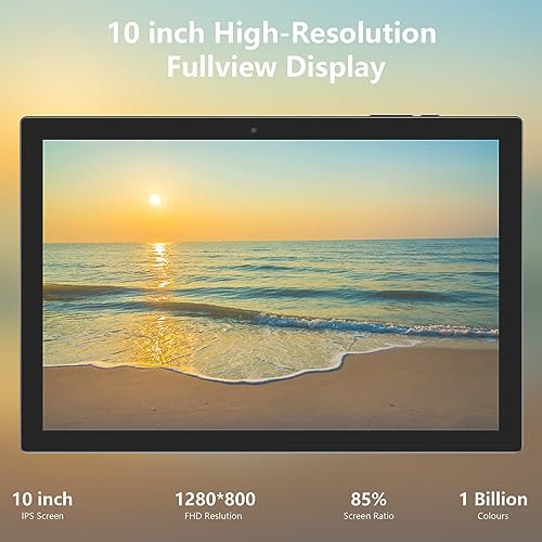 10.1-inch Android 12 tablet, 32GB ROM+2GB RAM, 2-in-1 tablet, keyboard, mouse, case, stylus, tempered film, 8-megapixel dual camera, quad-core processor, 6000mAh battery, 1280 by 800 FHD L33426