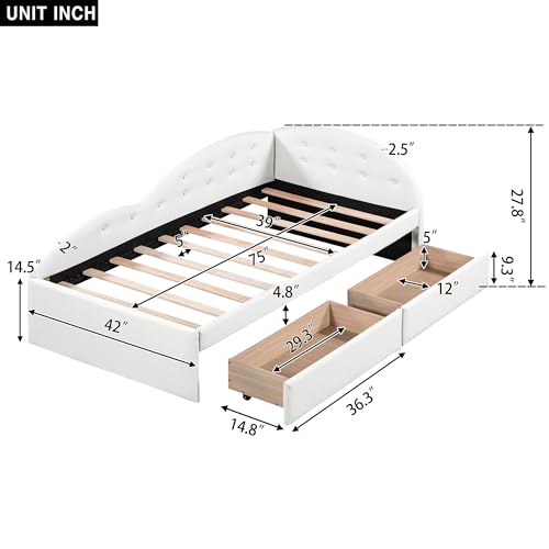 Gray Velvet Twin Size Daybed with Storage Drawers G36408