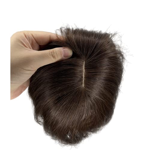 100% Human Hair Clip in Hairpieces with 3D Air Bangs Straight Hair Mid Part Wiglets (1B) Y50166
