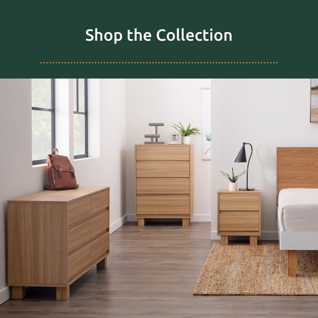 Modern Wood 2-Drawer Nightstand with Square Legs Z9257