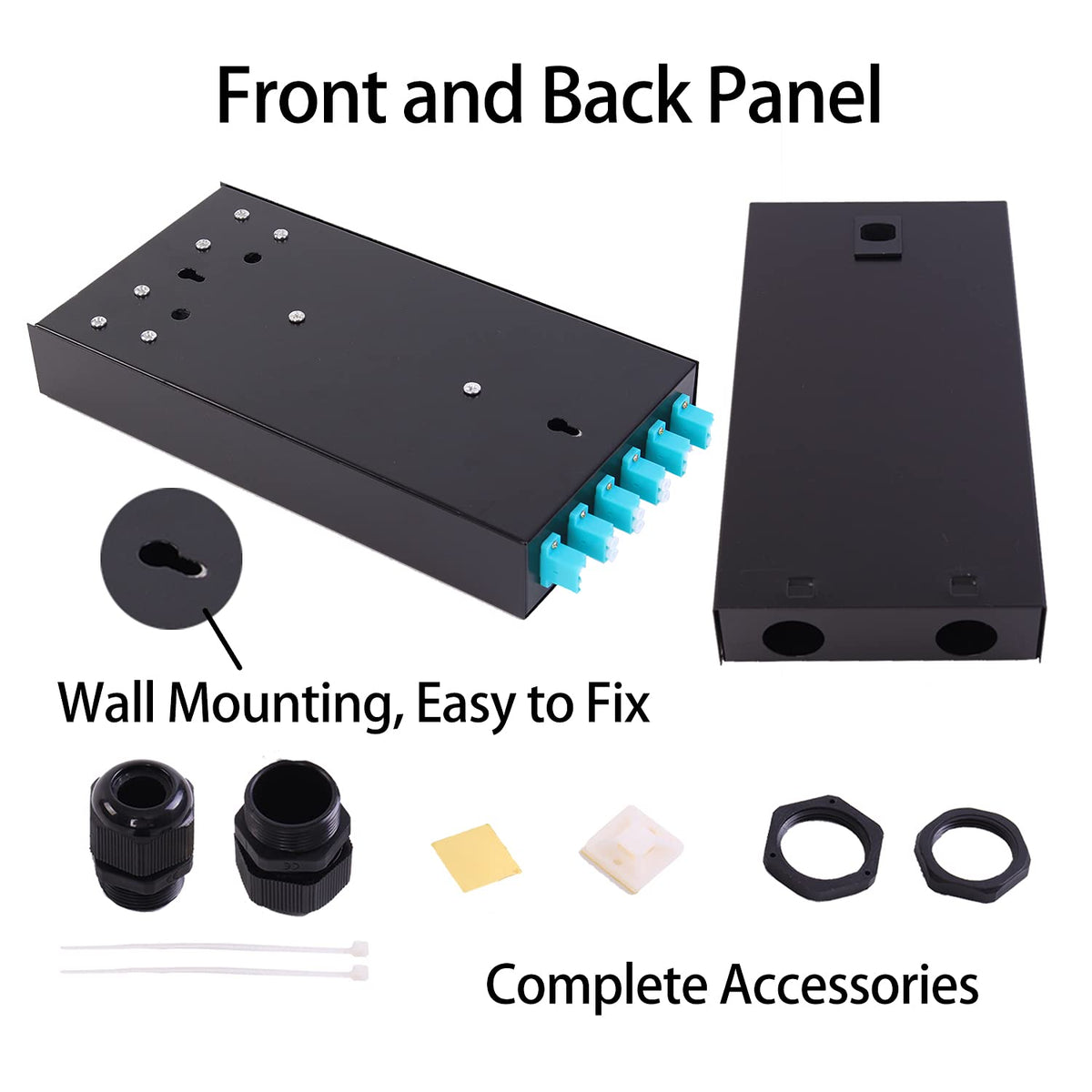 12 Port Wall Mount Fiber Enclosure with Spool OM3 Multimode LC-UPC Kit V85865