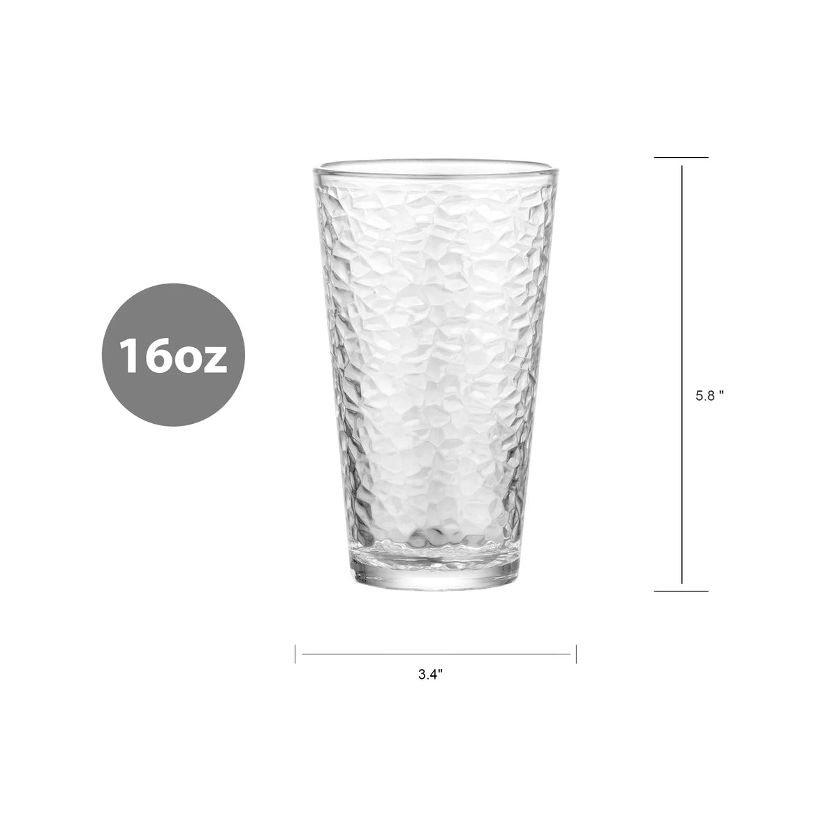 16 oz Set of 8 Drinking Glasses P85364