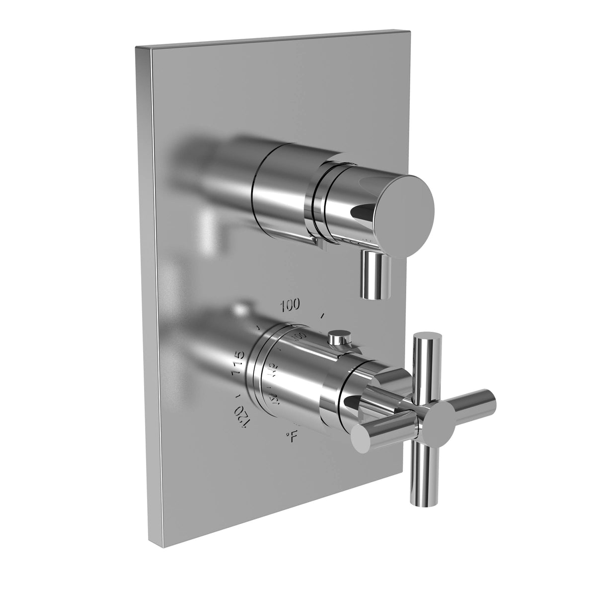1/2x22 Square Thermostatic Trim Plate with Handle, French Gold M52368