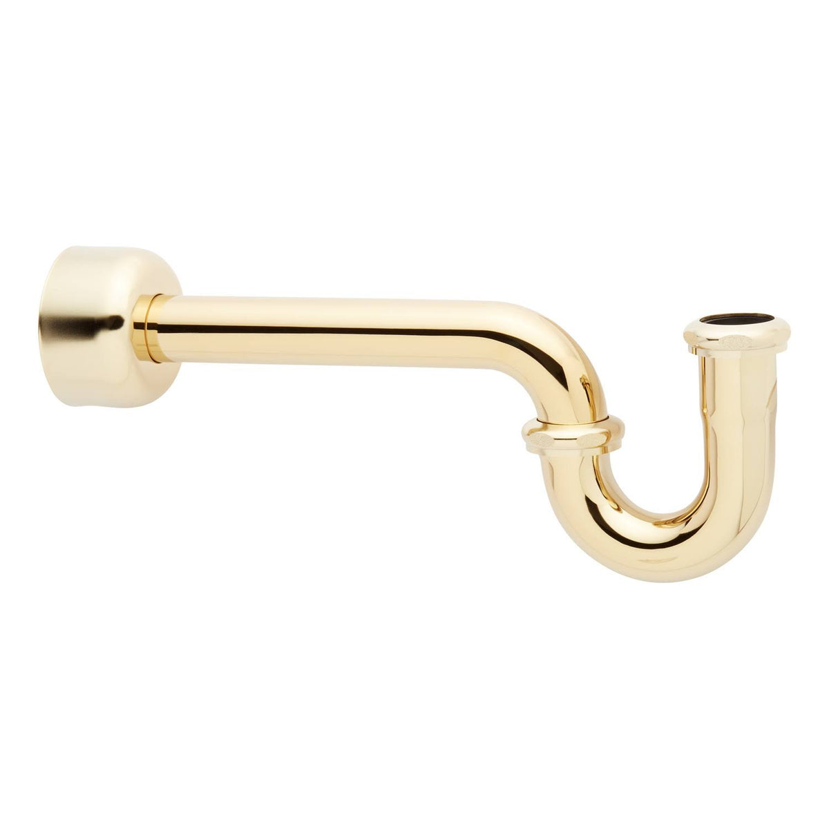 1-1/4x22 P-Trap with High Box Flange - Polished Brass V4950