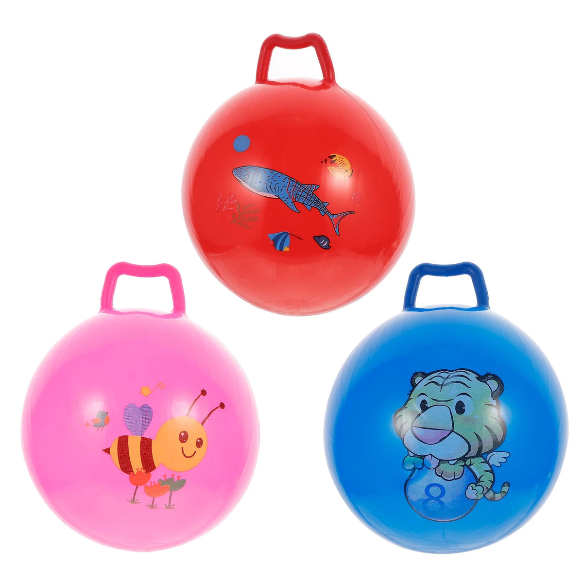 3Pcs Inflatable Hopper Balls with Handle V2649