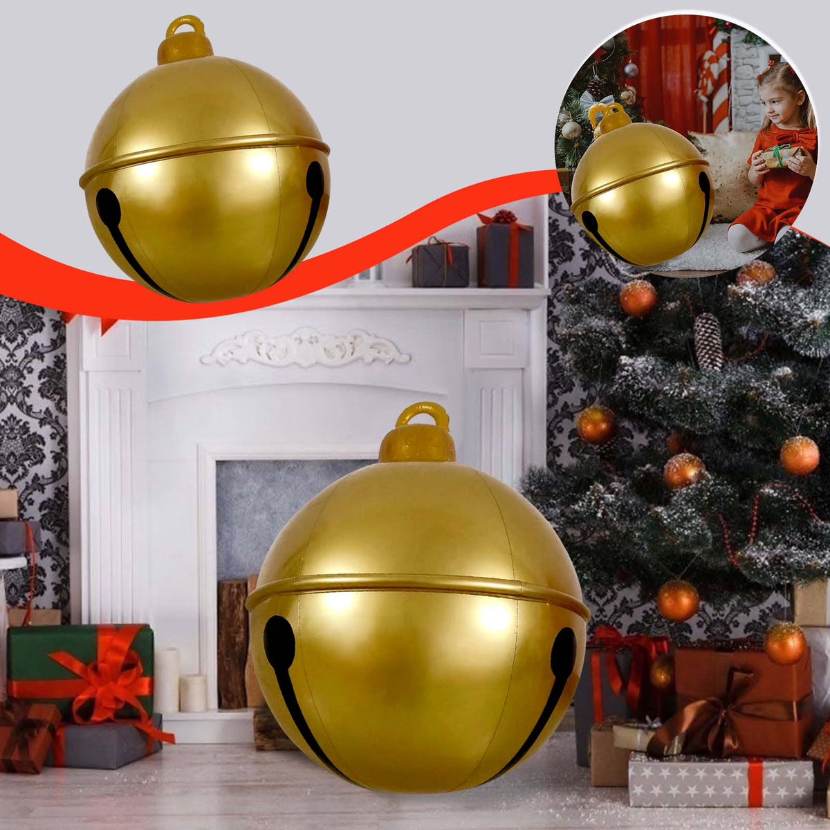 60Cm Outdoor Christmas Inflatable Pvc Decorated Ball J4142