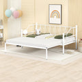 Twin Size White Metal Daybed with Trundle T7671